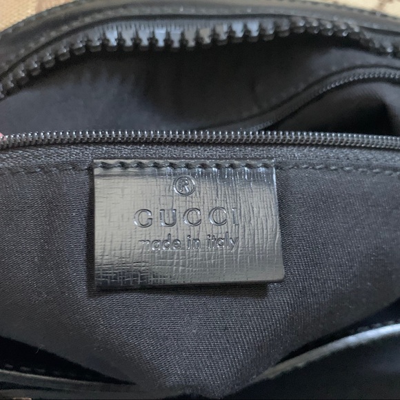 GUCCI BAG - Beige canvas with black patent leather - Picture 7 of 8